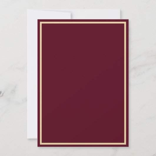 Burgundy Gold Classic Abschluss Save the Date (Rückseite)