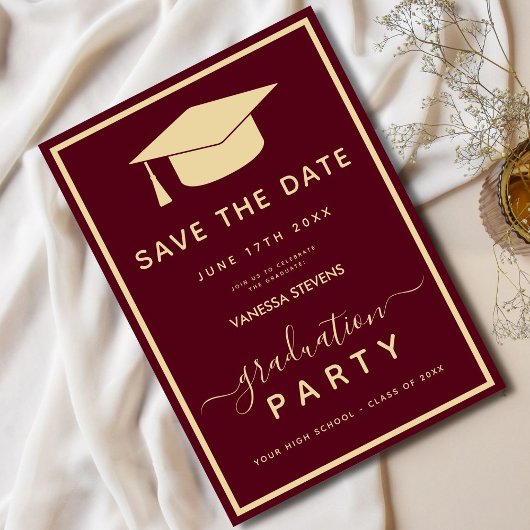 Burgundy Gold Classic Abschluss Save the Date