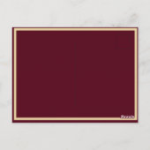 Burgundy Gold Classic Abschluss Save the Date Postkarte (Rückseite)