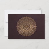 BURGUNDY GOLD CLASSIC VERZIERT MANDALA WEDD RSVP (Rückseite)
