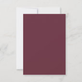 Burgundy Gold Confetti UAWG Wedding Response Meal RSVP Karte (Rückseite)