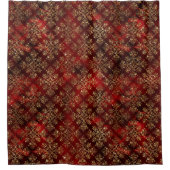Burgundy Gold Damask Duschvorhang (Vorderseite)