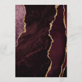 Burgundy Gold Dark Wedding Menükarte (Rückseite)