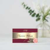 Burgundy Gold Decoder Niedliche Rose Blume mit Ini Visitenkarte (Stehend Vorderseite)