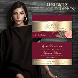Burgundy Gold Decoder Niedliche Rose Blume mit Mon Visitenkarte