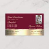 Burgundy Gold Decoder Rose Blume mit Logo-Foto Visitenkarte (Rückseite)