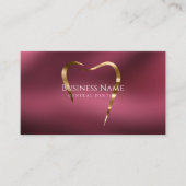 Burgundy & Gold Dentist Business Card Visitenkarte (Vorderseite)
