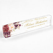 Burgundy-Gold der Flora Namensplakette