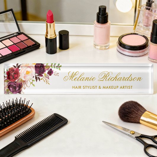 Burgundy-Gold der Flora Namensplakette