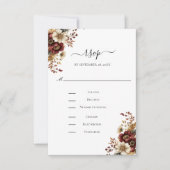 Burgundy Gold Dinner Entrée Wedding RSVP Karte (Vorderseite)