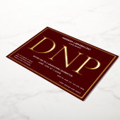 Burgundy Gold DNP Abschluss Folieneinladung (Gedreht)