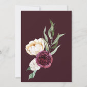 Burgundy Gold - Elegant Floral Luxe Hochzeit Einladung (Rückseite)