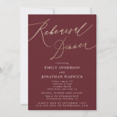 Burgundy & Gold Fall Calligrafy Wedding Probe Einladung (Vorderseite)