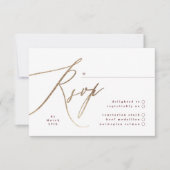 Burgundy & Gold Fall Calligrafy Wedding RSVP Karte (Vorderseite)