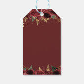 Burgundy Gold Floral Butterfliegen Quinceanera Geschenkanhänger (Rückseite)