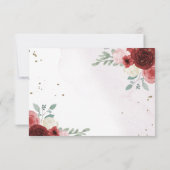 Burgundy Gold Floral Butterfliegen Quinceanera RSVP Karte (Rückseite)