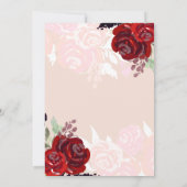 Burgundy Gold Floral Butterflies Sweet 16 Einladung (Rückseite)