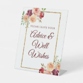 Burgundy Gold Floral Chic Herbstempfehlung Sockelschild (Vorderseite)