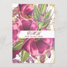 Burgundy Gold Floral Elegant Stilvoll Geburtstag
