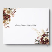 Burgundy Gold Floral Elegante Hochzeit Gästebuch (Rückseite)