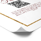 Burgundy Gold Floral Herbst Hochzeitsfonds Poster (Ecke)