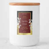 Burgundy Gold Floral Product Labels Silver Blume Lebensmitteletikett (Vorderseite)