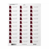 Burgundy Gold Floral Script Wedding Return Address (Vorne)