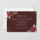 Burgundy Gold Floral Wedding Card Einladung (Vorderseite)