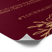 Burgundy Gold Floral Wedding Oh Snap Poster (Ecke)