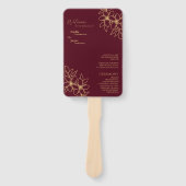 Burgundy Gold Floral Wedding Program Fan Fächer (Vorderseite)