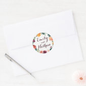 Burgundy Gold Floral Wedding Sticker (Umschlag)