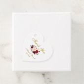 Burgundy Gold Floral Wedding Vielen Dank Geschenkanhänger (Beispiel)