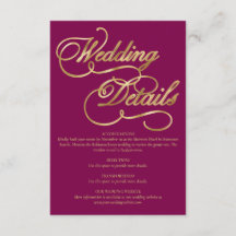 Burgundy & Gold Foil Calligrafy Formal Wedding