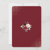 Burgundy Gold Foil Sie sagte ja Engagement Party Einladung (Rückseite)