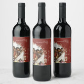 Burgundy Gold Foto Frohe Weihnachten Weinetikett (Flaschen)