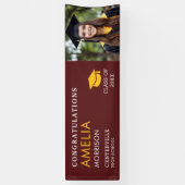 Burgundy Gold Foto Graduate Class of Abschluss Banner (Vertikal)