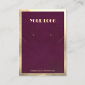 Burgundy Gold Frame Moderne Halsketten Ohrringe Visitenkarte (Vorderseite)