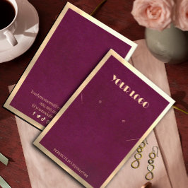 Burgundy Gold Frame Moderne Halsketten Ohrringe Visitenkarte