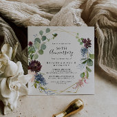 Burgundy Gold Geometric 50. Hochzeitstag Einladung