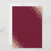 Burgundy Gold Geometric Blush Pink Floral Wedding Einladung (Rückseite)