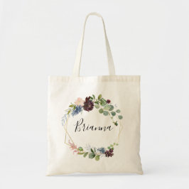 Burgundy Gold Geometric Bridesmaid Totbeutel Tragetasche