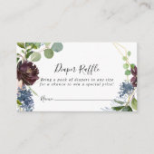 Burgundy Gold Geometric Diaper Raffle Ticket Begleitkarte (Vorderseite)