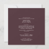 Burgundy Gold Geometric Front & Back Wedding Einladung (Rückseite)