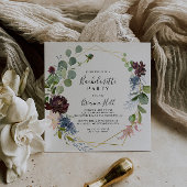 Burgundy Gold Geometric Junggeselinnen-Abschied Einladung