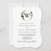 Burgundy Gold Geometric Monogram Wedding Einladung (Vorderseite)