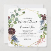 Burgundy Gold Geometric Probe Dinner Einladung (Vorderseite)