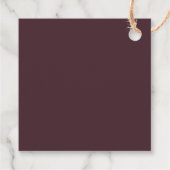 Burgundy Gold Geometric Wedding Geschenkanhänger (Rückseite)