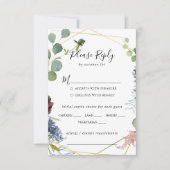 Burgundy Gold Geometric Wedding Menü UAWG RSVP Karte (Vorderseite)
