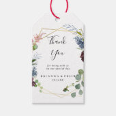 Burgundy Gold Geometric Wedding Vielen Dank Geschenkanhänger (Vorderseite)