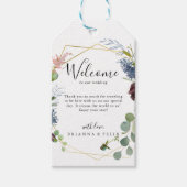 Burgundy Gold Geometric Wedding Willkommen Geschenkanhänger (Vorderseite)